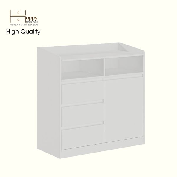  HAPPY FURNITURE , Tủ lưu trữ 3 ngăn kéo 1 cửa mở - KATE , TLT_069 , 100cm x 45cm x 100cm DxRxC 