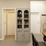  HAPPY FURNITURE , Tủ lưu trữ cửa kính 4 cửa mở - SISEEL , TCM_184 , 83cm x 33cm x 194cm 