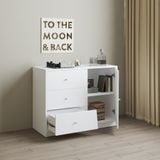  HAPPY FURNITURE , Tủ lưu trữ 3 ngăn kéo 1 cửa mở - DALEY ,TLT_075 , 100cm x 45cm x 78cm DxRxC 