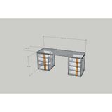  HAPPY FURNITURE , Bàn làm việc 8 ngăn kéo - SPACE, BAN_145 , 180cm x 59cm x 75cm DxRxC 