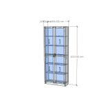  HAPPY FURNITURE , kệ sách 6 tầng cửa kính tích hợp đèn led - CATY , KSA_010_LED , 80cm x 30cm x 202cm 