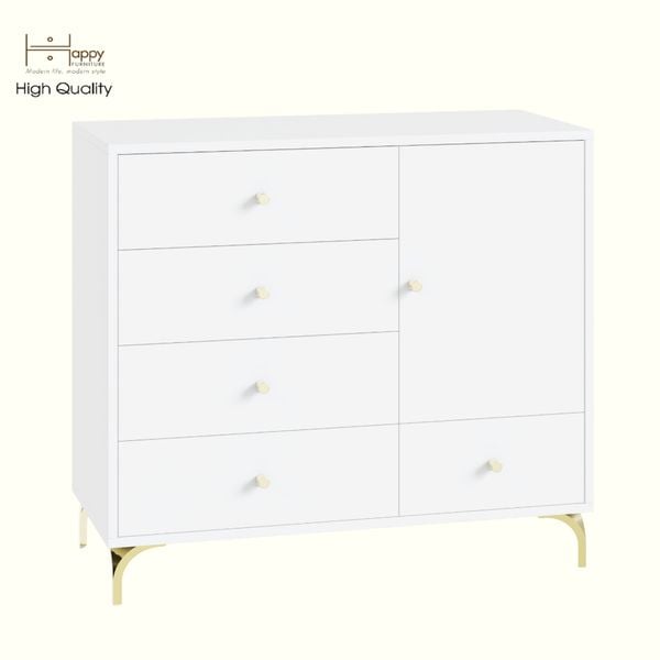  HAPPY FURNITURE , Tủ lưu trữ 1 cửa mở 5 ngăn kéo - HAPPI, TCM_231 , 90cm x 40cm x 82cm DxRxC 