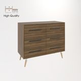  HAPPY FURNITURE , Tủ đựng đồ 6 ngăn chân gỗ chéo -  OSRI , THK_026 , 120cm x 50cm x 100cm 