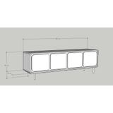  HAPPY FURNITURE , Tủ TV 4 cánh mở chân sắt - SWEETY , KTV_017 , 180cm x 40cm x 56cm 