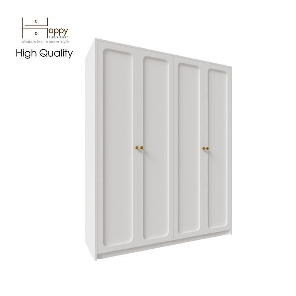  HAPPY FURNITURE , Tủ quần áo 4 cửa mở 1m6x2m - ELEGANT , TCM_084 , 160cm x 54cm x 200cm 