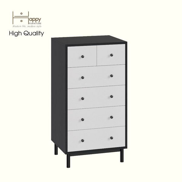  HAPPY FURNITURE , Tủ lưu trữ 6 ngăn kéo - LIVIK, THK_275 , 55cm x 45cm x 103cm DxRxC 