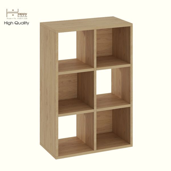  HAPPY FURNITURE , Kệ sách 6 ngăn - CHANN, KSA_102 , 54cm x 28cm x 80cm DxRxC 