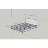  HAPPY FURNITURE , Giường ngủ chân sắt - HAPPI, GNG_234 GNG_235 GNG_236 GNG_237 , 203cm x 30cm DxC 