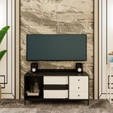  HAPPY FURNITURE , Kệ TV 2 cánh lùa chân sắt - TAKO , KTV_037 , 140cm x 40cm x 65cm 