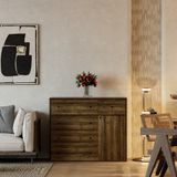  HAPPY FURNITURE , ZACY - Tủ lưu trữ 5 ngăn kéo 1 cửa mở, THK_218 , 100cm x 40cm x 82cm DxRxC, Sản phẩm phổ thông 