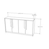  HAPPY FURNITURE , Tủ lưu trữ 4 cánh mở - PONIX , TCM_112 , 160cm x 40cm x 84cm 
