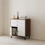  HAPPY FURNITURE , Tủ lưu trữ 2 ngăn kéo 2 cánh mở- LIVIK, TLT_054 , 70cm x 40cm x 76cm DxRxC 