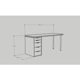  HAPPY FURNITURE , Bàn làm việc chân sắt 1 bên ngăn tủ - LIDA , BAN_020 BAN_021 BAN_022 BAN_023 , 59x72cm , sâu x cao 