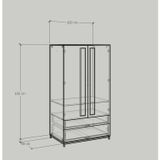 HAPPY FURNITURE , Tủ quần áo 2 ngăn kéo 2 cửa mở chân sắt - LOUIS , TCM_033 , 100cm x 58cm x 180cm 