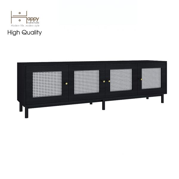  HAPPY FURNITURE , Kệ TV 4 cánh mở chân sắt - ROTAN , KTV_035 , 180cm x 40cm x 54cm 