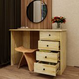  HAPPY FURNITURE , Gỗ tự nhiên , Bàn trang điểm 4 ngăn kéo - FARAH , BAN_098 , 110x45x75cm 