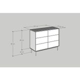  HAPPY FURNITURE , Tủ đựng đồ 6 ngăn kéo chân sắt - BECKY , THK_034 , 120cm x 50cm x 100cm 