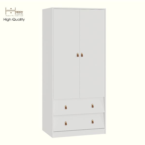  HAPPY FURNITURE , Tủ quần áo 2 cửa mở 2 ngăn kéo - CALYN , TCM_253 , 80cm x 54cm x 180cm DxRxC 