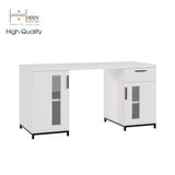  HAPPY FURNITURE , Bàn làm việc chân sắt - LOUIS , BAN_034 , 150cm x 60cm x 75cm 