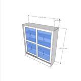  HAPPY FURNITURE , Tủ đựng đồ cửa kính 2 cánh lùa - SCANDINA , TCL_025 ,  120cm x 35cm x 136cm 