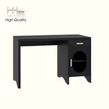  HAPPY FURNITURE , Bàn làm việc 1 ngăn kéo 1 cửa kính - CHEVY, BAN_137 , 120cm x 59cm x 75cm DxRxC 