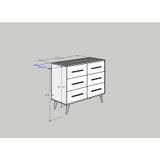  HAPPY FURNITURE , Tủ đựng đồ 6 ngăn chân gỗ chéo -  OSRI , THK_026 , 120cm x 50cm x 100cm 