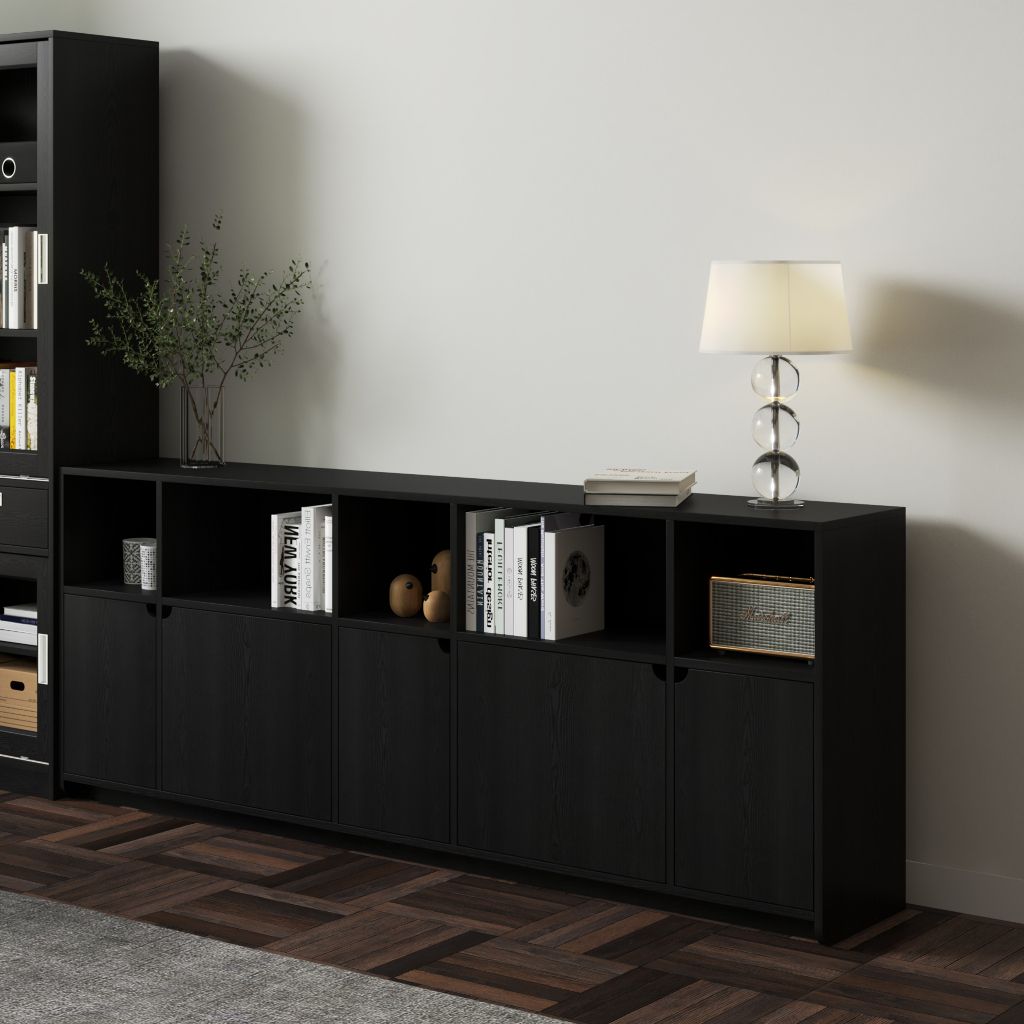  HAPPY FURNITURE , Tủ lưu trữ 5 cửa mở - CIRCLE , TCM_071 , 200cm x 34cm x 78cm 