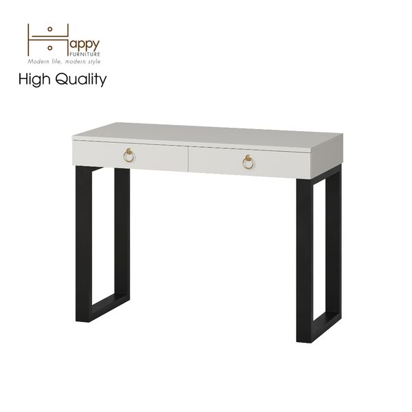 HAPPY FURNITURE , Bàn trang điểm chân sắt 2 ngăn kéo - WESLEY , BAN_011 , 100cm x 45cm x 75cm 