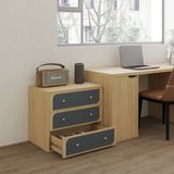  HAPPY FURNITURE , Táp đầu giường 3 ngăn kéo - BANA , THK_121 , 70cm x 45cm x 61cm 
