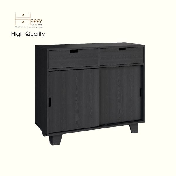  HAPPY FURNITURE , ALVA - Tủ lưu trữ 2 cửa lùa 2 ngăn kéo, TCL_040 , 100cm x 40cm x 86cm DxRxC 