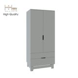  HAPPY FURNITURE , Tủ quần áo 2 cánh mở 2 ngăn kéo - MOLLY , TCM_106 , 76cm x 54cm x 176cm 