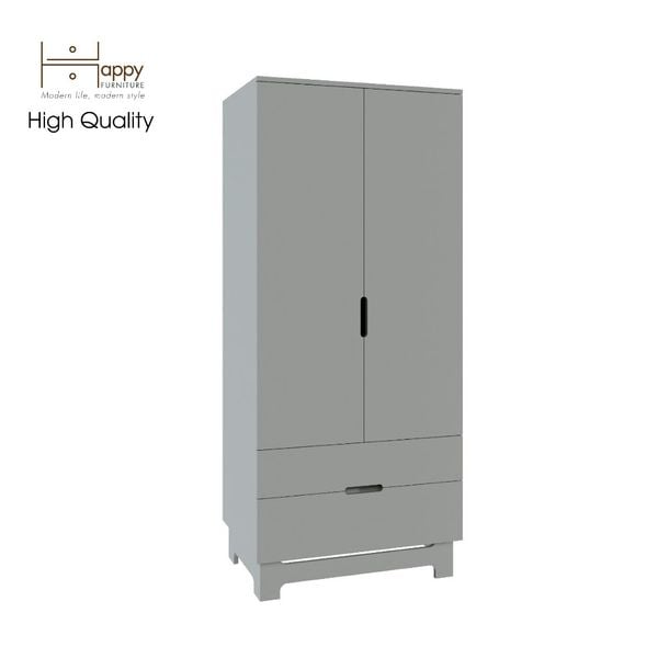  HAPPY FURNITURE , Tủ quần áo 2 cánh mở 2 ngăn kéo - MOLLY , TCM_106 , 76cm x 54cm x 176cm 