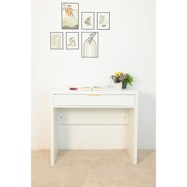  HAPPY FURNITURE , Bàn trang điểm 1 ngăn kéo - NAMI, BAN_130 , 90cm x 45cm x 78cm DxRxC 