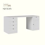  HAPPY FURNITURE , MATTA - Bàn làm việc 5 ngăn kéo 1 cửa mở , BAN_125 , 180cm x 59cm x 75cm DxRxC 