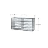 HAPPY FURNITURE , ZACY - Tủ lưu trữ 8 ngăn kéo , THK_210 , 160cm x 45cm x 82cm DxRxC, Sản phẩm phổ thông 
