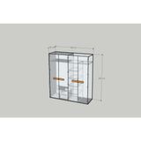  HAPPY FURNITURE , Tủ quần áo 4 cửa mở - SPACE, TCM_241 , 180cm x 59cm x 200cm DxRxC 