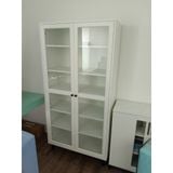  HAPPY FURNITURE , Kệ sách 6 tầng cửa kính chân sắt - CATY , KSA_021 , 90cm x 39cm x 180cm 