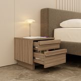  HAPPY FURNITURE , Táp đầu giường 2 ngăn kéo - MAVIS , THK_142 , 40cm x 40cm x 38cm 