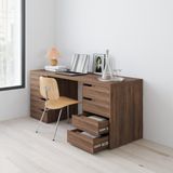 HAPPY FURNITURE , Bàn làm việc 8 ngăn kéo - ASO, BAN_147 , 180cm x 59cm x 75cm DxRxC 