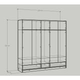  HAPPY FURNITURE , Tủ quần áo - ELEGANT , TCM_046 , 2m2x2m2 , 220cm x 54cm x 220cm 