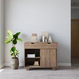  HAPPY FURNITURE , ALVA - Tủ lưu trữ 2 cửa lùa 2 ngăn kéo, TCL_040 , 100cm x 40cm x 86cm DxRxC 