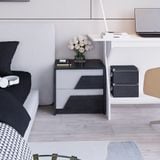  HAPPY FURNITURE , Táp đầu giường 2 ngăn kéo - PONIX , THK_110 , 50cm x 45cm x 46cm 
