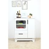  HAPPY FURNITURE , Tủ lưu trữ cửa kính 2 cánh mở 2 ngăn kéo - MOLLY , TCM_110 , 72cm x 40cm x 82cm 