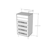  HAPPY FURNITURE , Tủ đựng đồ 6 ngăn kéo chân sắt - ROTAN , THK_128 , 60cm x 45cm x 112cm 