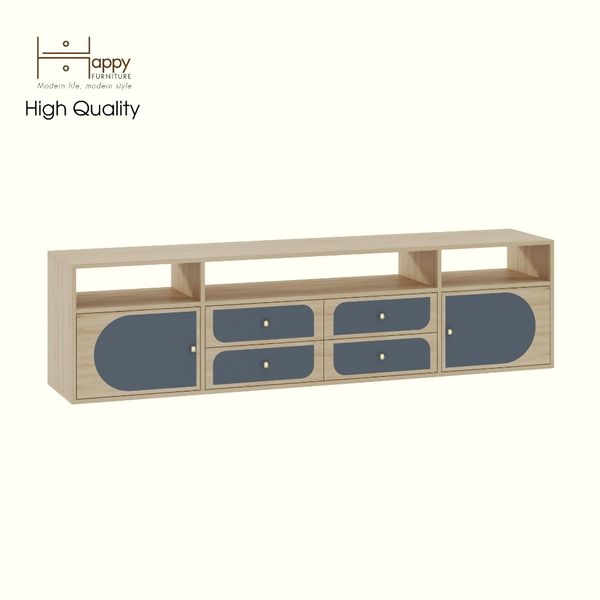  HAPPY FURNITURE , Kệ TV 2 cửa mở 4 ngăn kéo - BANA , KTV_033 , 200cm x 40cm x 52cm 