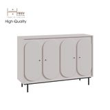  HAPPY FURNITURE , Tủ đựng đồ 4 cửa mở chân sắt - SWEETY , TCM_062 , 140cm x 40cm x 95cm 