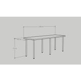  HAPPY FURNITURE ,  Bàn làm việc 6 chân sắt  - LIDA , BAN_017 BAN_018 BAN_019 , 60x73cm , sâu x cao 