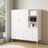  HAPPY FURNITURE , Tủ quần áo 2 cánh mở chân sắt - BECKY , TCM_014 ,  160cm x 55cm x 180cm 