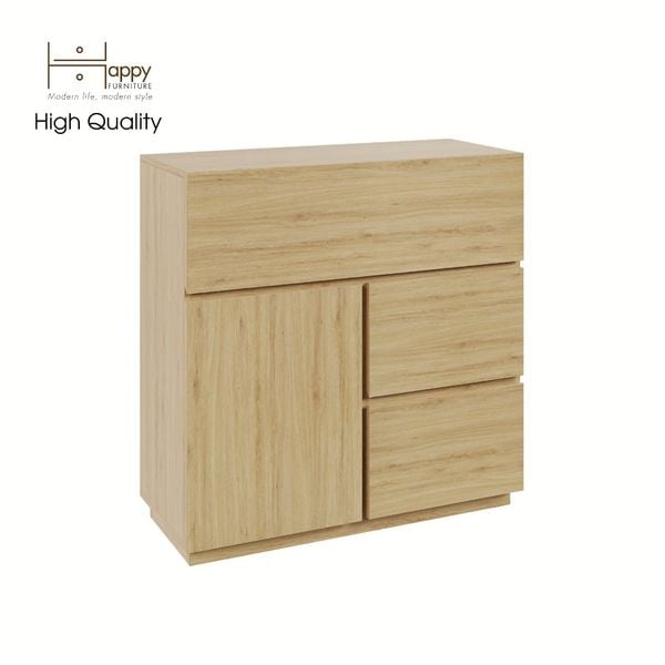  HAPPY FURNITURE , Tủ đựng đồ 1 cánh mở 3 ngăn kéo - MACRO , THK_041 ,  100cm x 40cm x100cm 