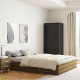  HAPPY FURNITURE , Giường ngủ 3  cánh cửa mở không đầu giường - GERY, GNG_048 GNG_049 GNG_050 GNG_051 , 203x30cm 